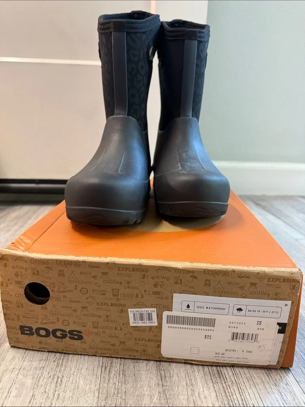 Bogs Kids Black Tall Waterproof Rain & Snow Boots